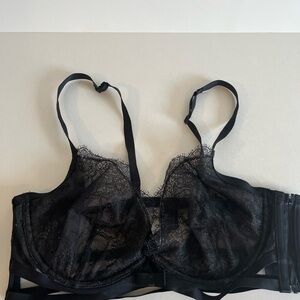 Victoria’s Secret Black Sheer Lace Underwire 36D Bra